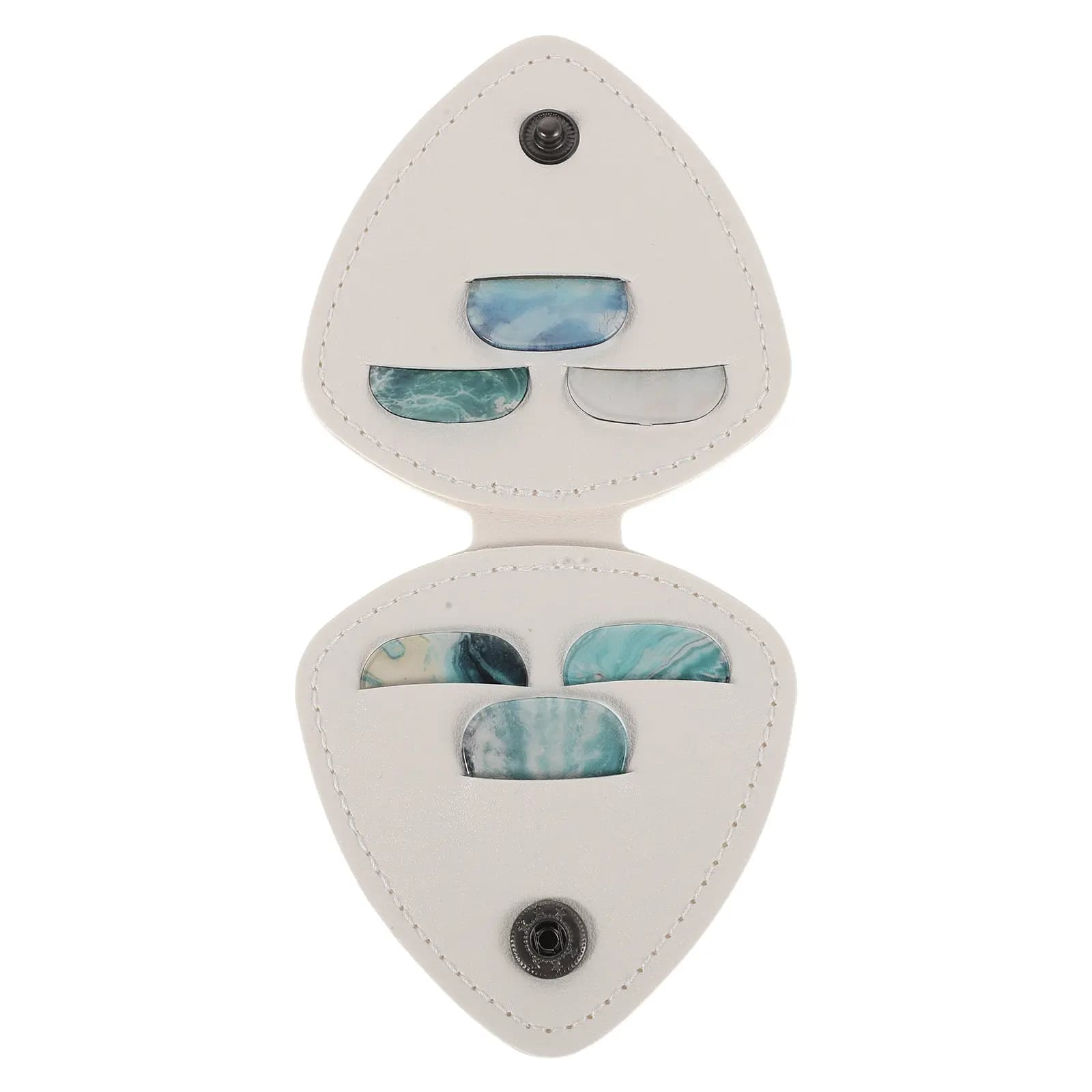 Set Porta Plettri per Chitarra in PU Trasparente Bianco, Custodia Portatile per Plettri, Accessorio per Chitarra Acustica ed Elettrica