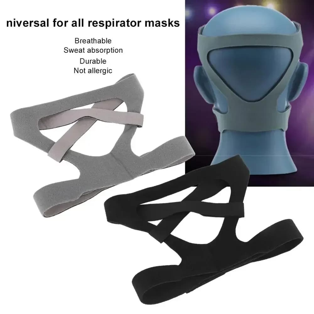 CPAP Cintura elastica anti-russamento Fascia per capelli Maschera respiratoria lavabile Cintura per la testa Maschera nasale universale traspirante Cinghia per maschera per il viso