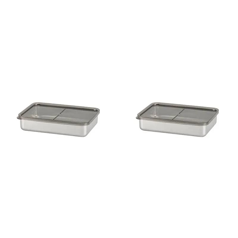 L68A 2X Food Storage Container Stainless Steel Kitchen Storage Box With Leakproof Lid Kitchen Accessories 800ML
