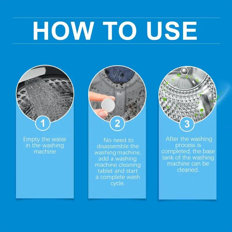Washing Machine Effervescent Cleaning Tablets Deeply Remove Odor and Dirt Suitable for All Models Gentle Formula 12PCS Pack