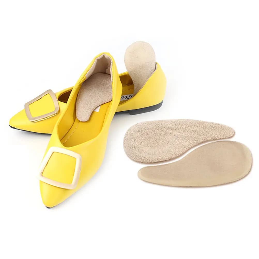 2 Paia di Solette Ortopediche per Tallone, Correzione O/X, Assorbimento, Mezze Solette Confortevoli Adatte per Sneakers e Stivali