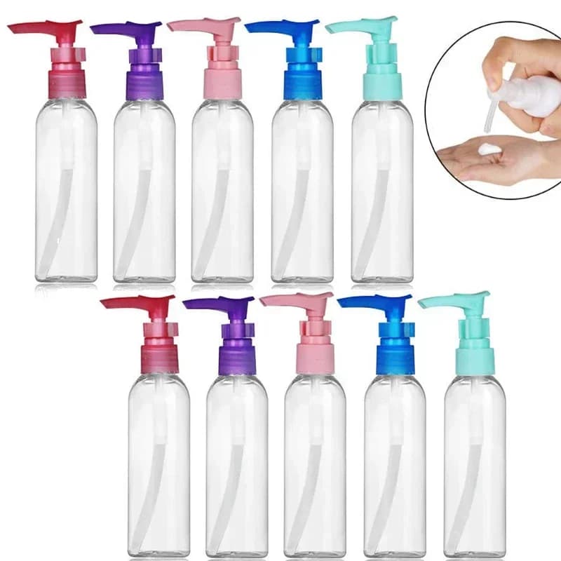 5 pezzi 30/50/100 ml bottiglia di plastica riutilizzabile con pompa per lozione dispenser per lozioni shampoo prodotti per la pulizia aromaterapia