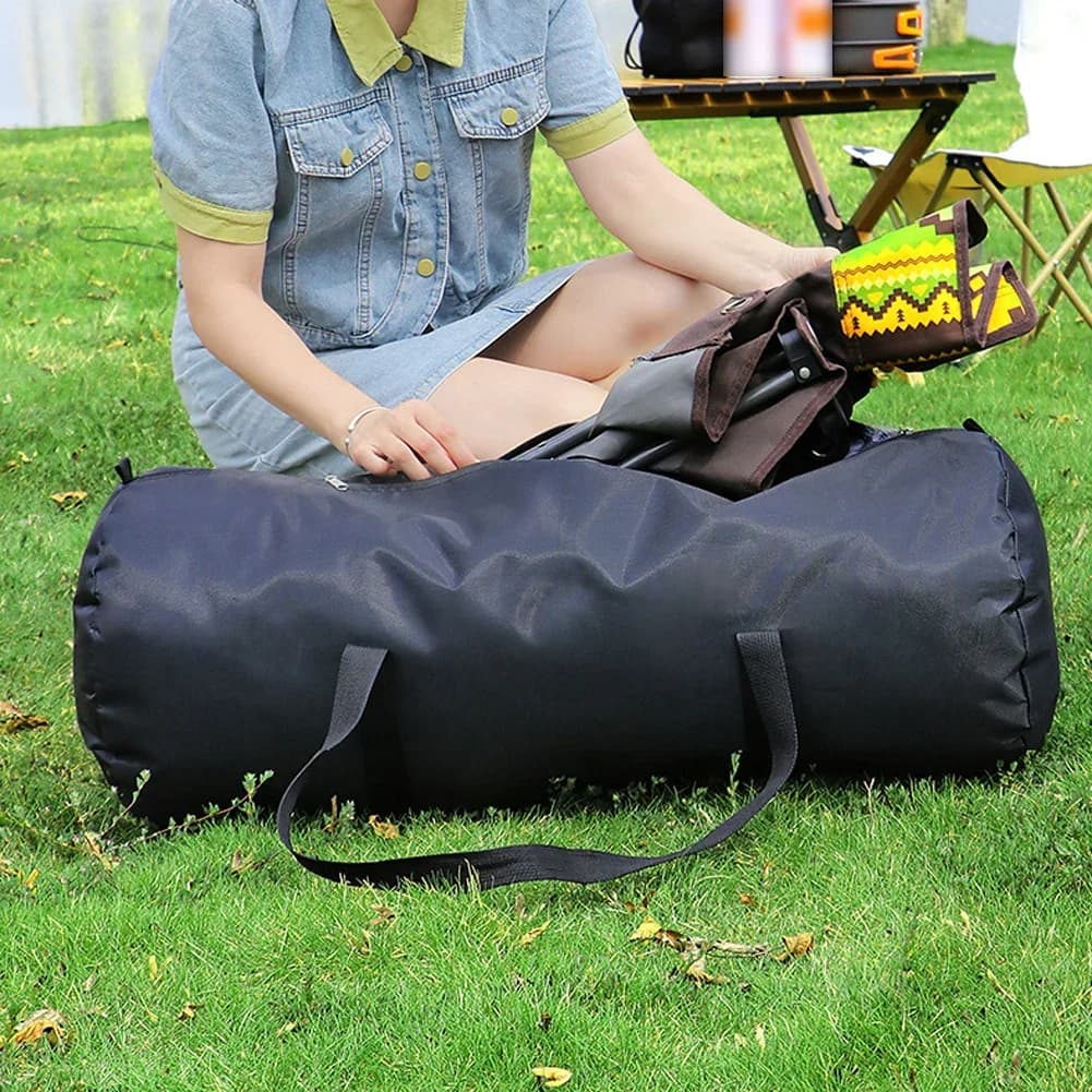 Borsa da campeggio resistente per riporre tenda, sacco a pelo, tappetino da picnic con cinghie regolabili, design in tessuto Oxford impermeabile