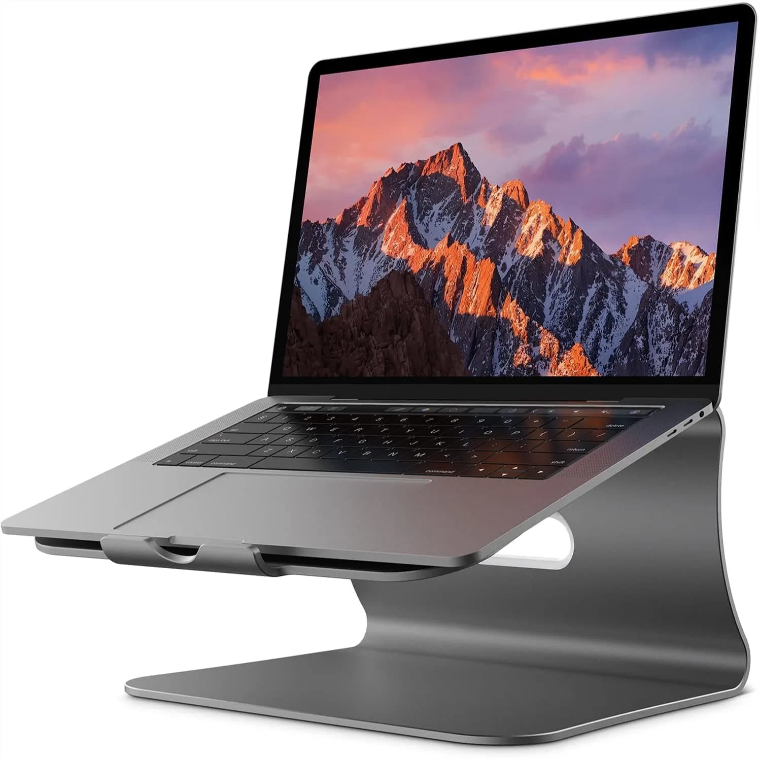Supporto per Laptop in Alluminio con Raffreddamento, per Computer Portatili da 11-16 Pollici, Grigio