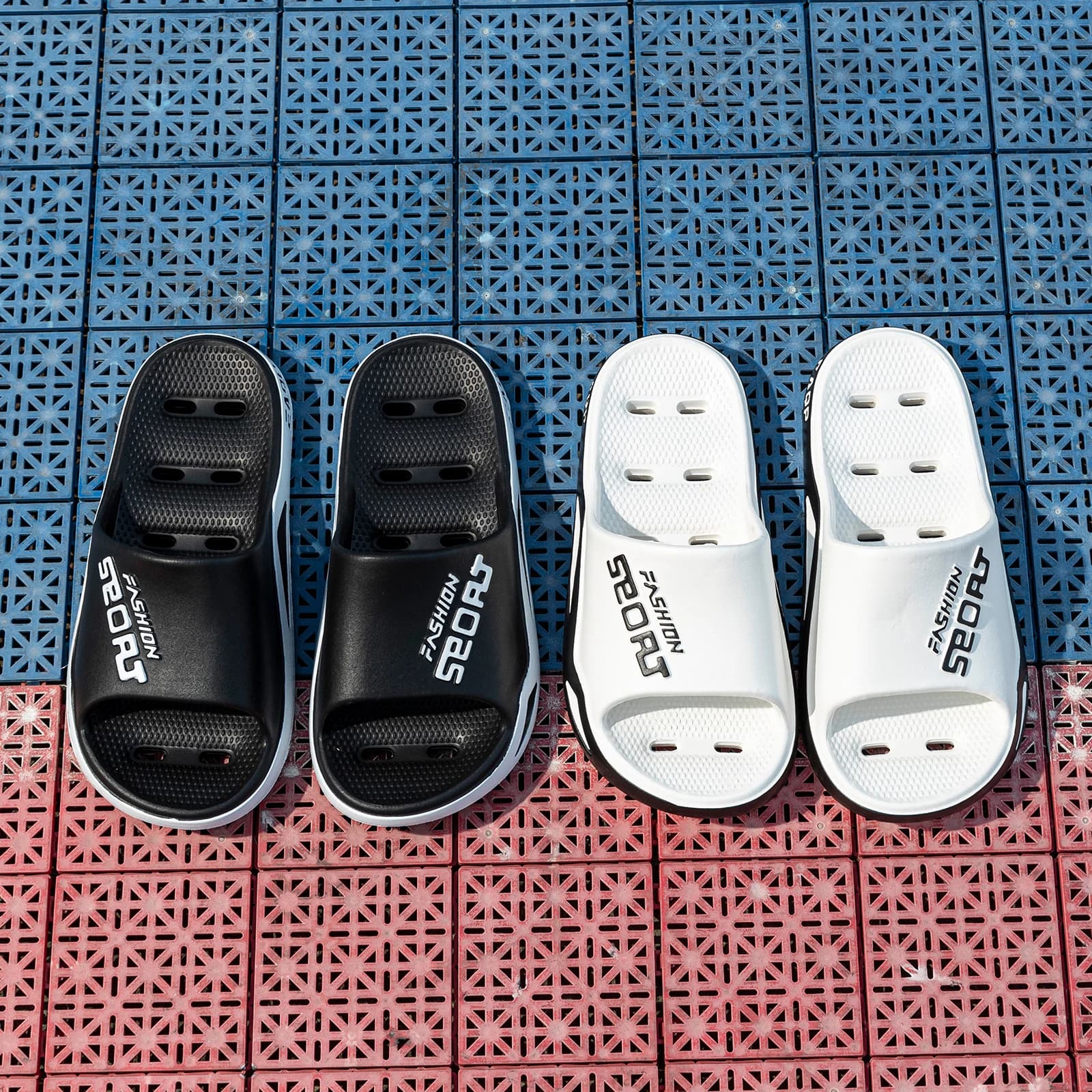 Pantofole piatte leggere da uomo alla moda con punta aperta, fresche, estive, per il tempo libero, da spiaggia, semplici, comode scarpe antiscivolo per interni