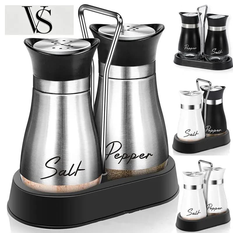 Home Container Spice Bottles Restaurant Picnic Pepper Kitchen Seasoning 3.4oz /Set 2Pcs Salt Refillable and Pepper Shakers Set