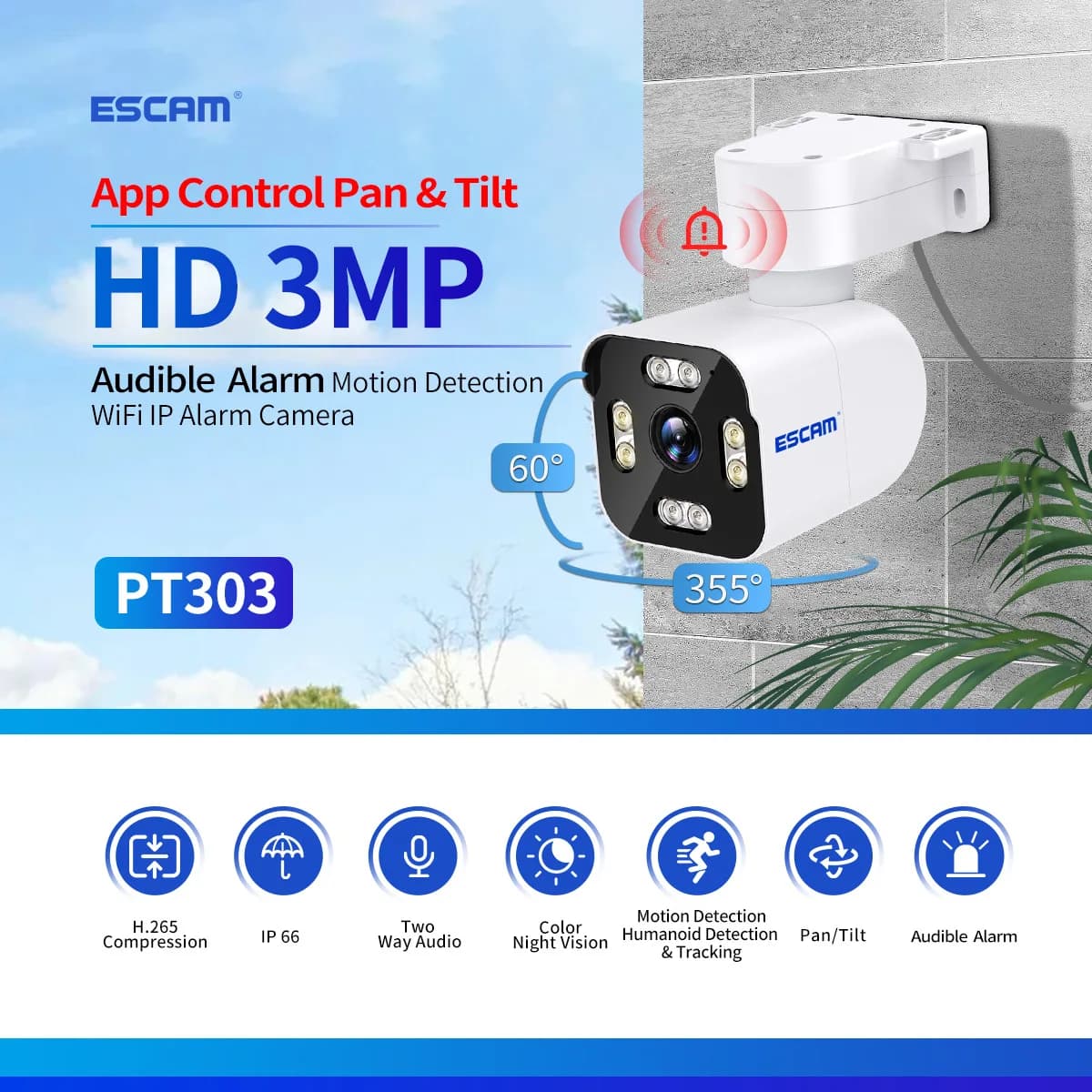 2MP 1080P iCam365 APP Wireless WIFI IP Telecamera bullet a colori AI Rilevazione umanoide Sicurezza domestica CCTV Baby Monitor