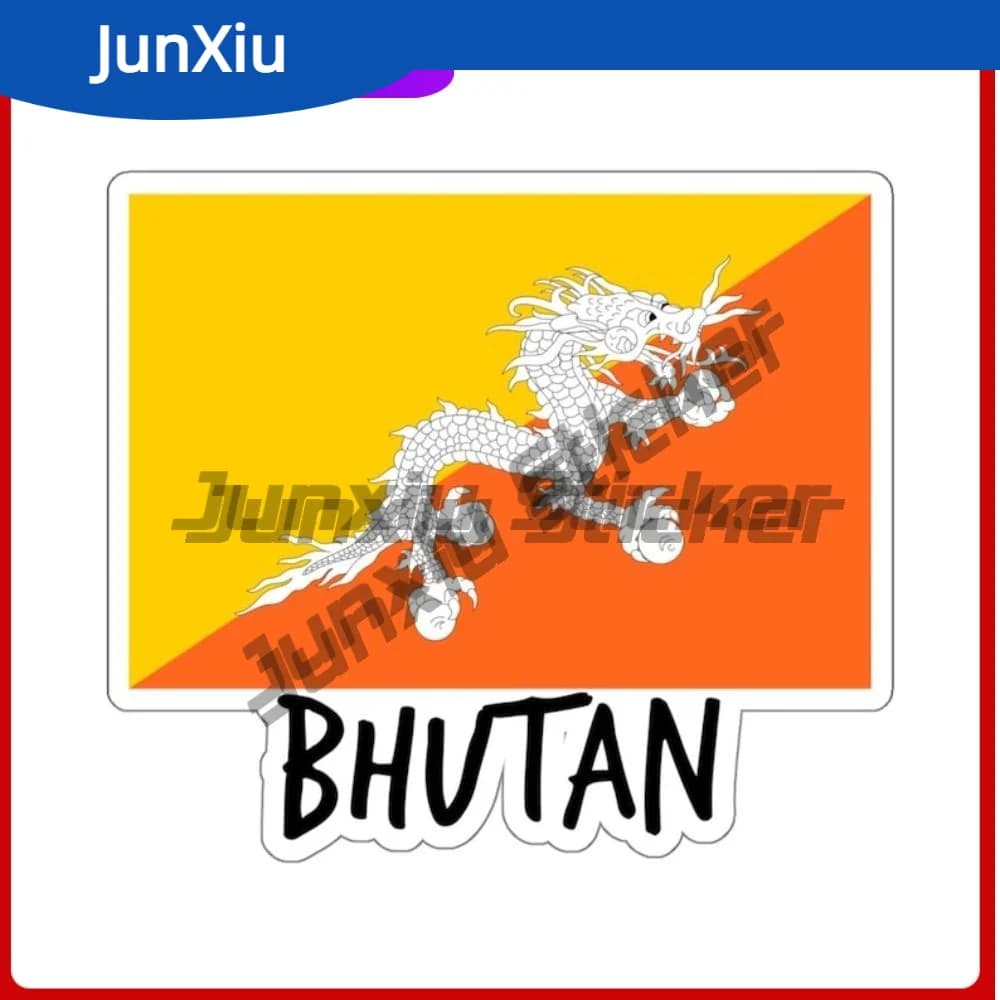 Flag of Bhutan Adventure Travel Wall decal Laptop backpack Windows Windshield Bag Decor Decal Accessories V125 Motorcycle