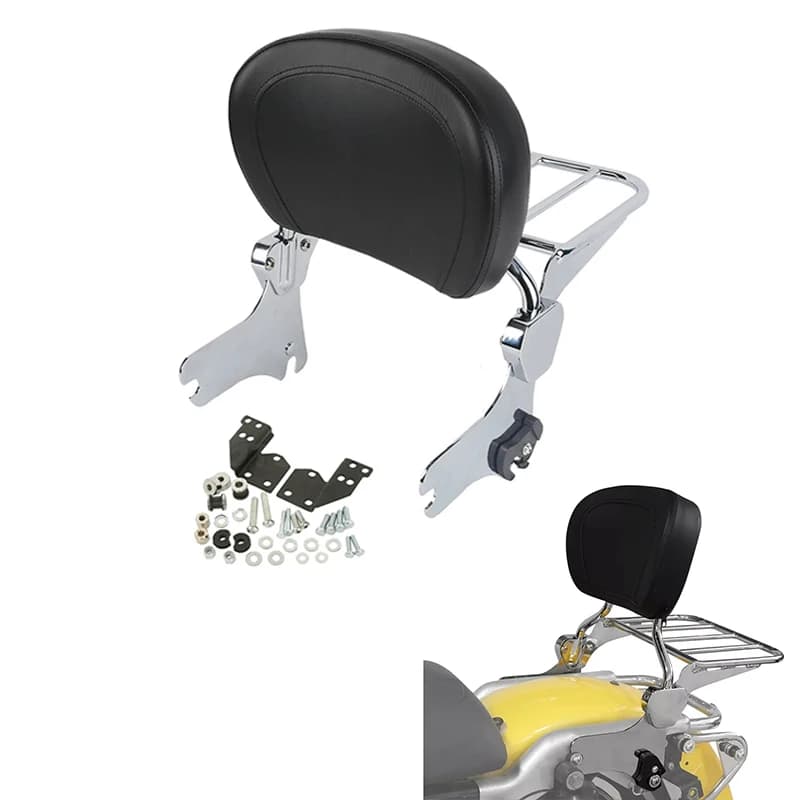Portapacchi Sissy Bar con schienale staccabile per moto per Harley Touring Road King FLHT Street Glide 1997-2008