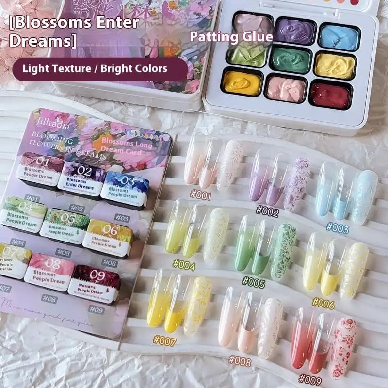 9 Colors Painting Gel Glitter Multi-Color Adhesive Gel Nail Polish Gradient UV LED Nail Art Gel High Saturation Nail Salon