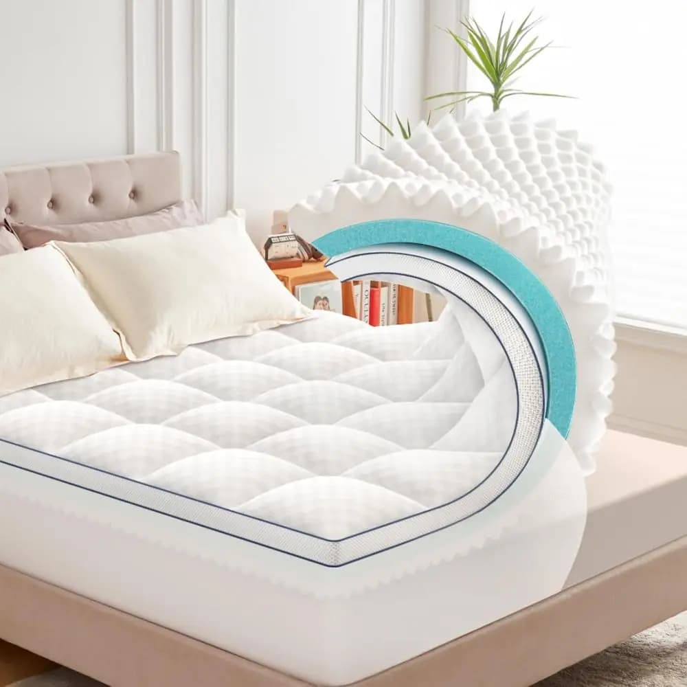 King MattrTopper, Topper Materasso in Memory Foam da 4,5 Pollici per Sollievo dal Dolore alla Schiena e dal Pressione - 2,5 Pollici in Memory Foam Rinfrescante e Supportivo + 2 Pollici in Memory Foam per Supporto