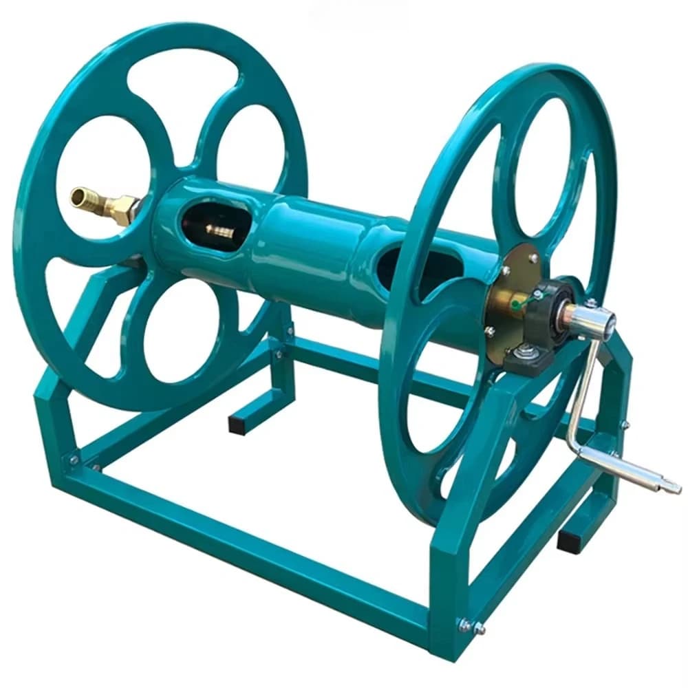 Manual Metal Water Pipe Storage Rack for Garden & Agricultural Irrigating Crank Hose Reel with 1/2" 3/4" 1" Diameters