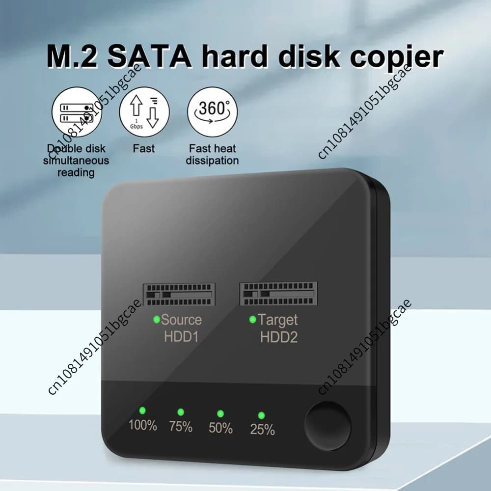M.2SATA Hard Disk Copier with LED Indicator Hard Drive Docking Station Data Transmission Dual Rotors Reading for Store Data