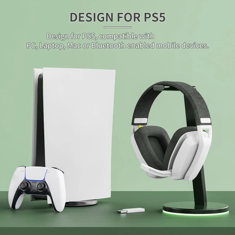 2.4 GHz BW06 Wireless Gaming Headphones with PS5 PS4 PC Mac Microphone Bluetooth Gaming Headphones with Microphone