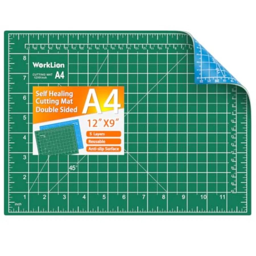 Full 9" x 12" Art Self Healing PVC Cutting Mat, Double Sided, Gridded Rotary Cutting Board for Craft, Fabric, Quilting, Sewing,