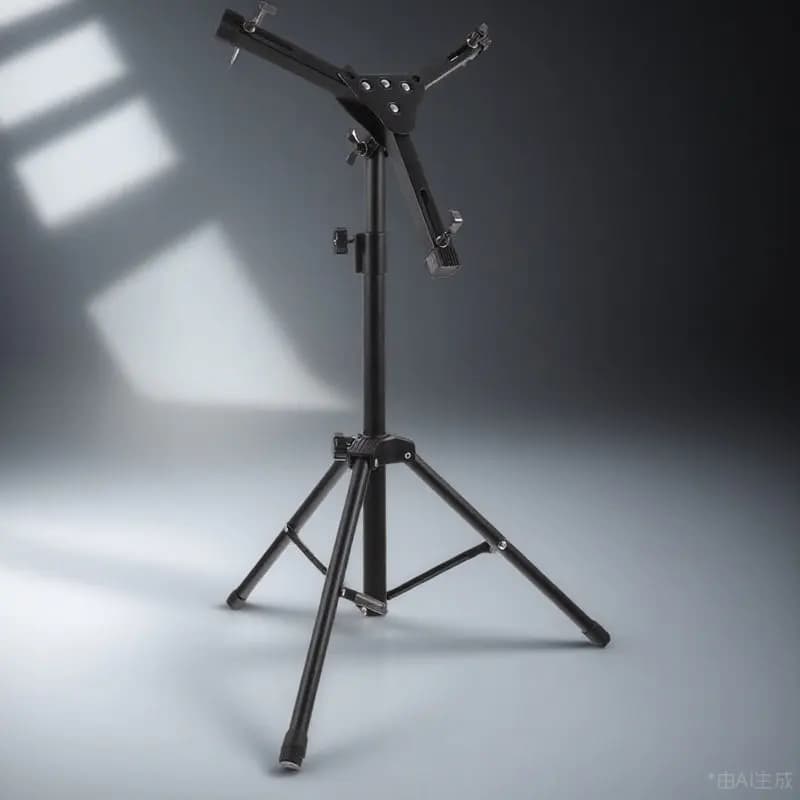 Set di 1 supporto pieghevole per batteria in lega, nero, stabile, regolabile in altezza, per pad da pratica e strumenti a percussione