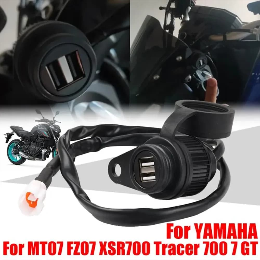 Per YAMAHA MT07 MT-07 Tracer 700 7 GT 7GT 700GT FZ07 XSR700 XSR 700 accessori Dual USB Charger Plug presa adattatore di ricarica