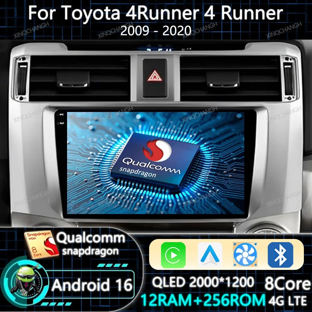 Android 15 Autoradio Carplay Auto Per Toyota 4Runner 2009 2010 - 2019 Navigazione GPS 4G WIFI BT Lettore Video Multimediale Qualcomm