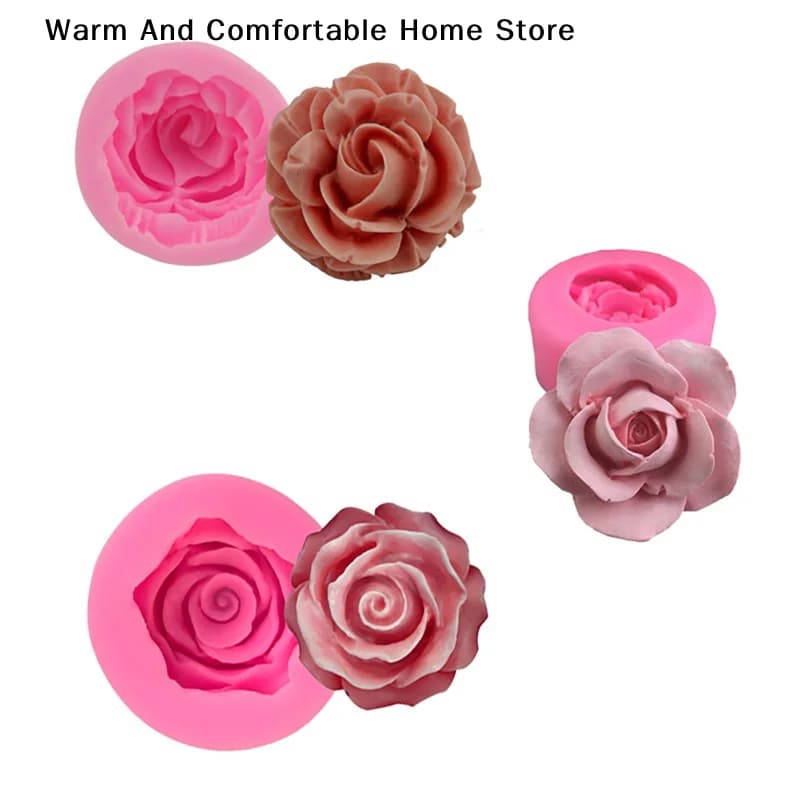 Stampi 3D a Forma di Rosa per Lavori in Gesso, Argilla, Resina, Silicone Morbido per Decorazione Torte, Sapone, Ghiaccio, Cioccolato, Strumento per Pasticceria