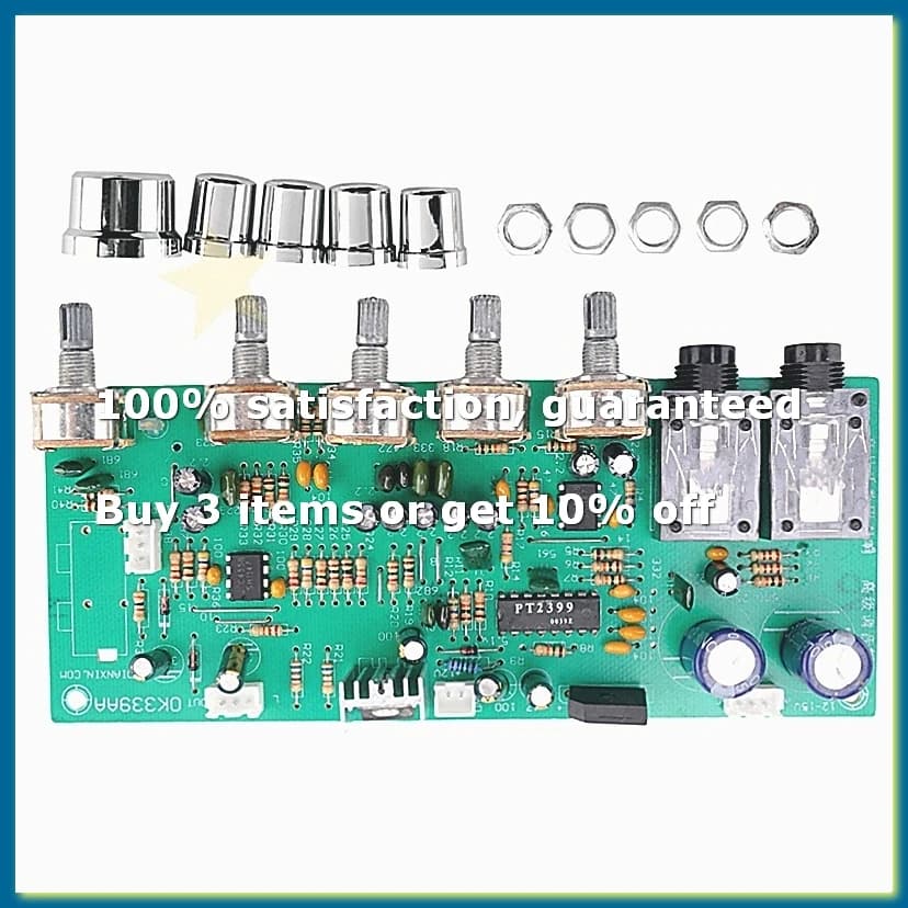 Digital Microphone Amplifier Tone Board PT2399 Karaoke Reverb Preamplifier Board Dual AC12-15V-DTD2