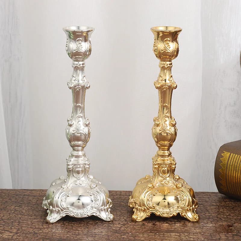2 pezzi portacandele in oro candelieri candele matrimonio argento Europa portacandele in metallo tavolo da sposa decorazione della casa