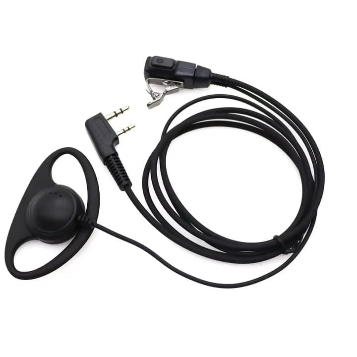 Auricolare walkie talkie a 2 pin con microfono PTT a forma di D Walkie Talkie auricolare per Baofeng Kenwood Puxing TYT accessorio radio