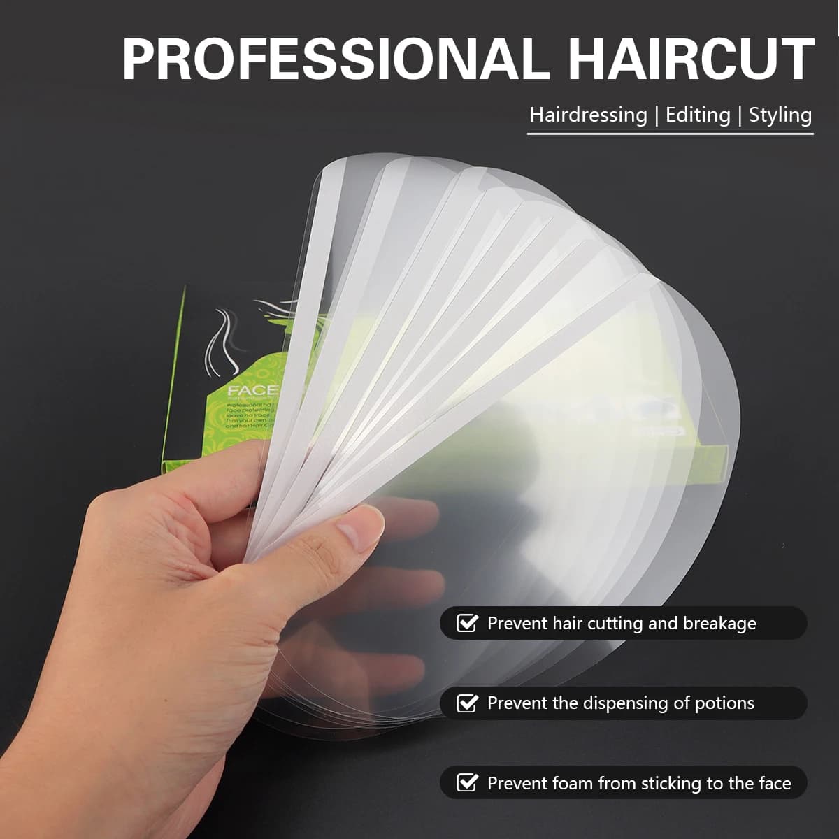 50Pcs Disposable Face Shields Barber Wash Face Makeup Shower Visors Masks for Hairspray Salon Tools Hairdressing Supplies