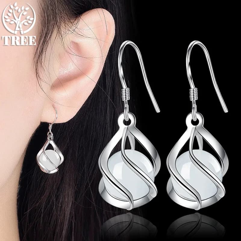 Orecchini pendenti romantici in argento Sterling 925 per le donne designer di lusso fashion party accessori da sposa gioielli regali di natale