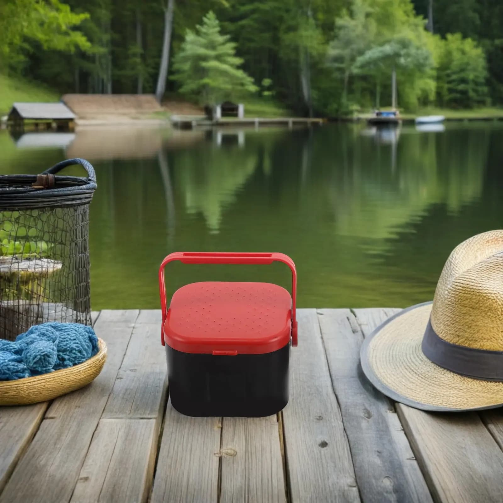 2 contenitori porta esche in plastica per vermi, 5.11X3.54X2.36 pollici, 3.93X3.93X2.95 pollici, scatola portatile per esche vive, attrezzatura da pesca