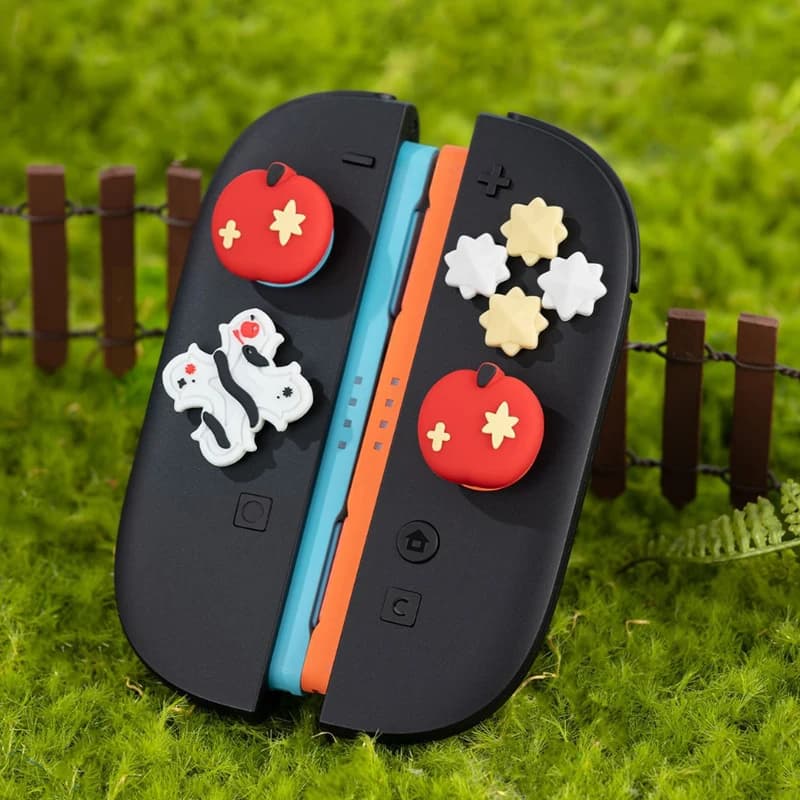 Garden of Eden Snake Silicone Morbido D-pad Pulsante Croce ABXY Chiave Adesivo Custodia in Pelle per Interruttore 2/NS2 Joy-con Thumb Stick Grip Cap