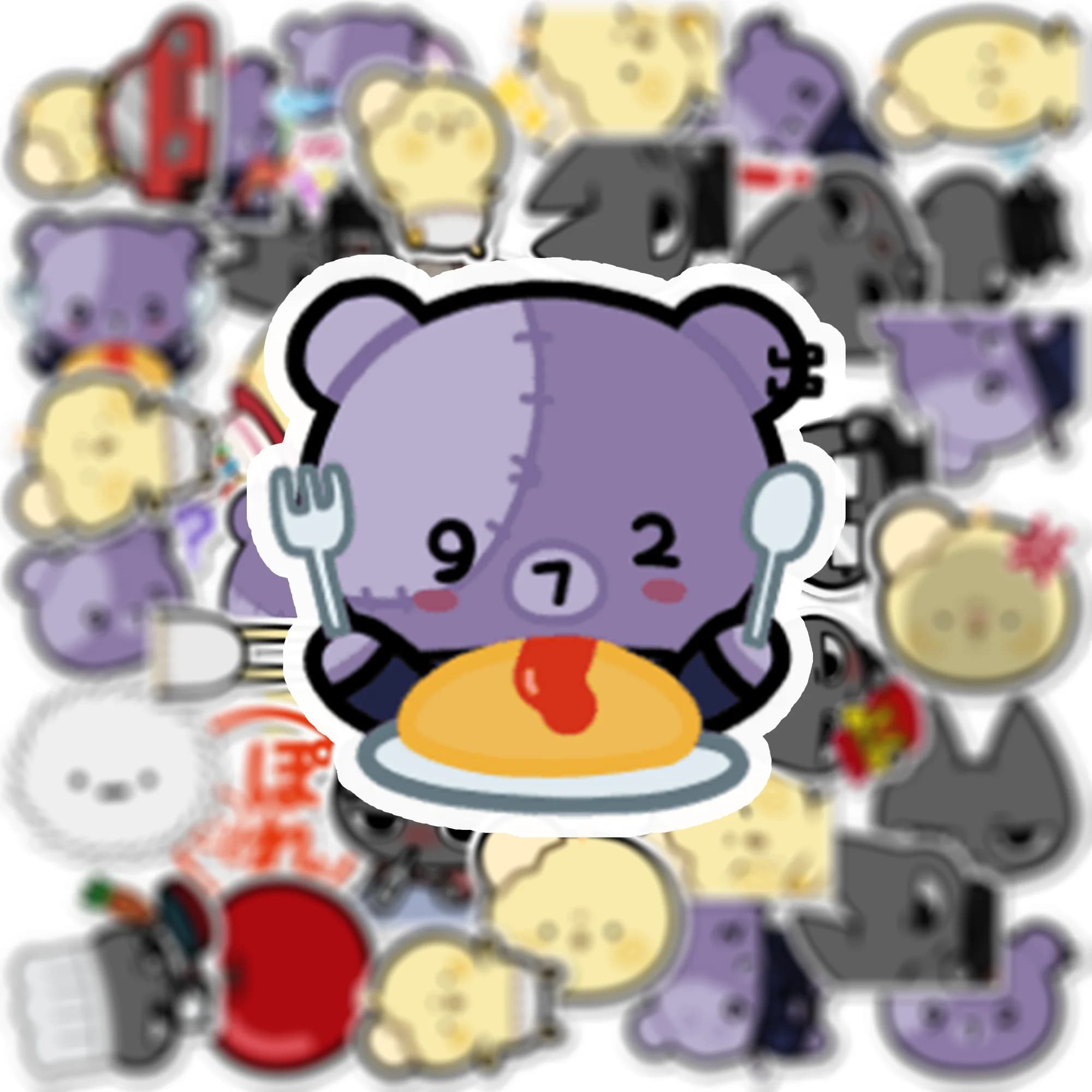 40 pieces of cute stickers with bears Line Art: to decorate tablets, phones and luggage