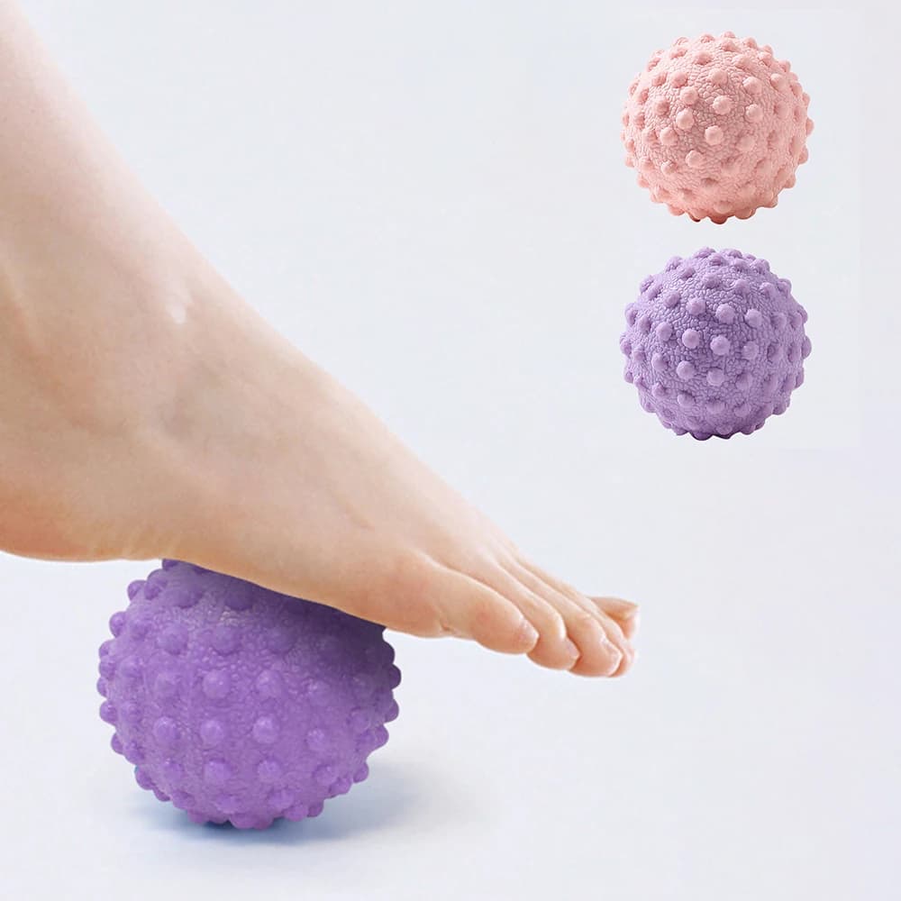 Palla Fascia con Punti Rialzati per Massaggio, Palla Yoga in TPR per Correzione Posturale, Massaggio Schiena e Piedi