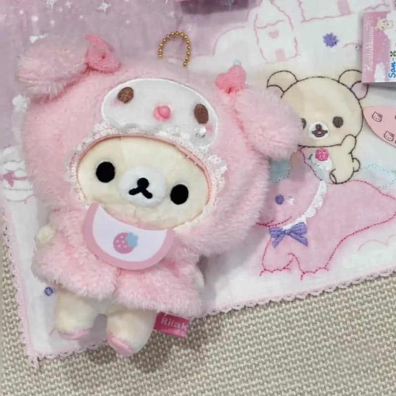 Vestiti per bambole in cotone Sanrio Pacifier: Completo rosa da sogno MY Melody Sweet Piano con mantello, ciondolo per bambole Labubu V1V2V3