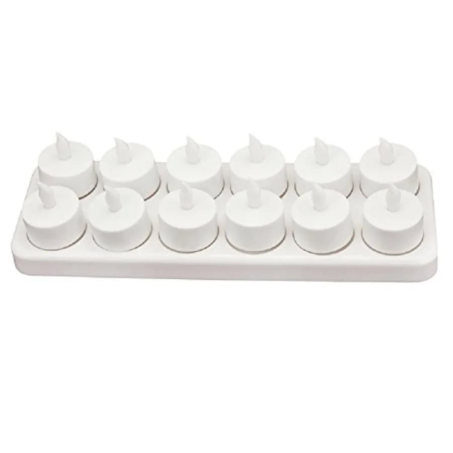 Candele Elettriche LED Ricaricabili CD-RC-12ST-A Aggiornate, Senza Fiamma, Effetto Tremolante, Colore Ambra