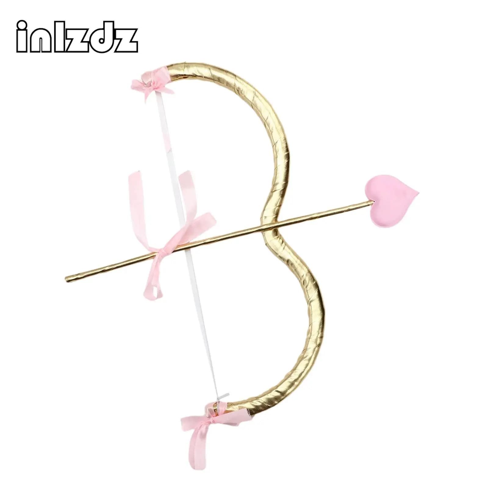 Accessorio per costume cosplay Cupido per ragazze da donna, nastro d'amore, fiocco con fiocco + set di frecce a forma di cuore, oggetti di scena per feste in maschera di Halloween