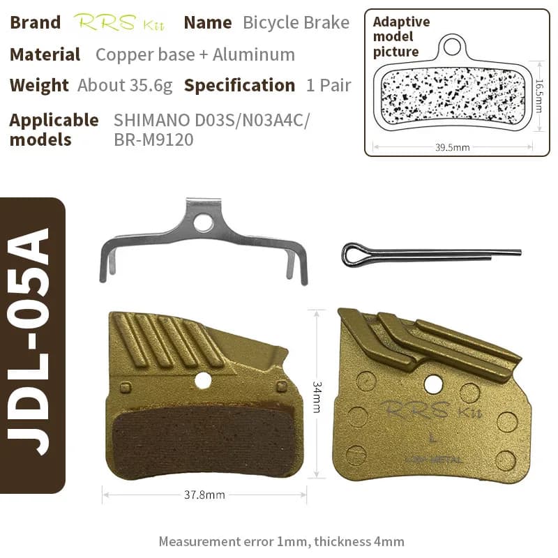 RRSKIT Pastiglie Freno A Disco Dorate Per Shimano M9120 M8120 M7120 Pastiglie Freno Bici Accessori Per Biciclette Parti di Ciclismo Per N03A N04C DO2S