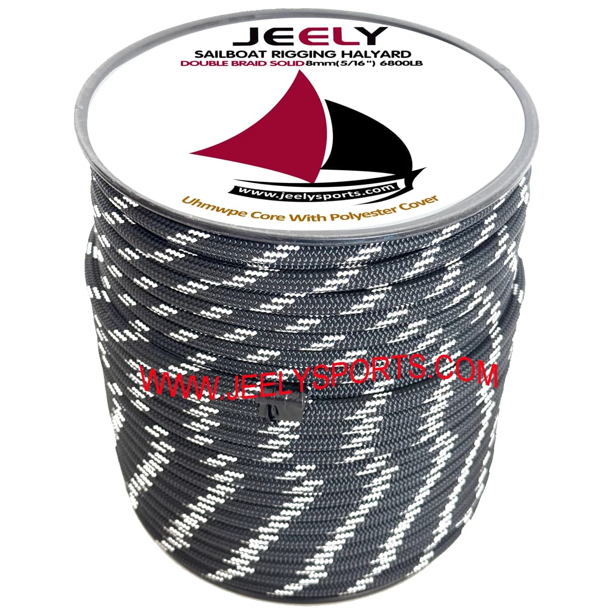 30 m/roll 5/16" 8mm 6800LB Corda Uhmwpe double braided for sailboat