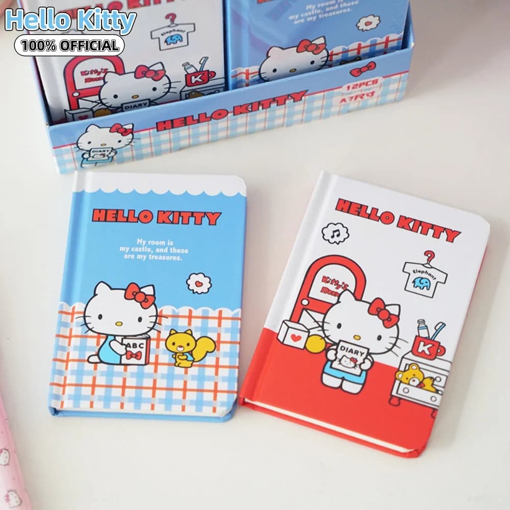 Genuine Hello Kitty A7 Pocket Hardcover Notebooks Sanrio Portable Planners Memo Journal For Travel Office School Daily Jotting
