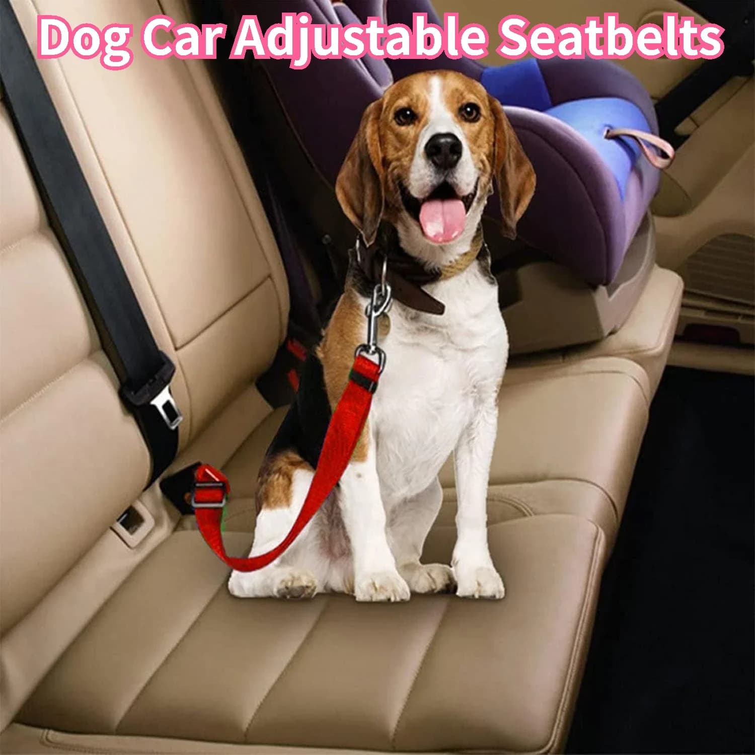 Cintura di sicurezza per cani, cinture di sicurezza regolabili per auto per cani per veicoli Imbracatura per auto resistente ed elastica per la sicurezza degli animali domestici in nylon per cani