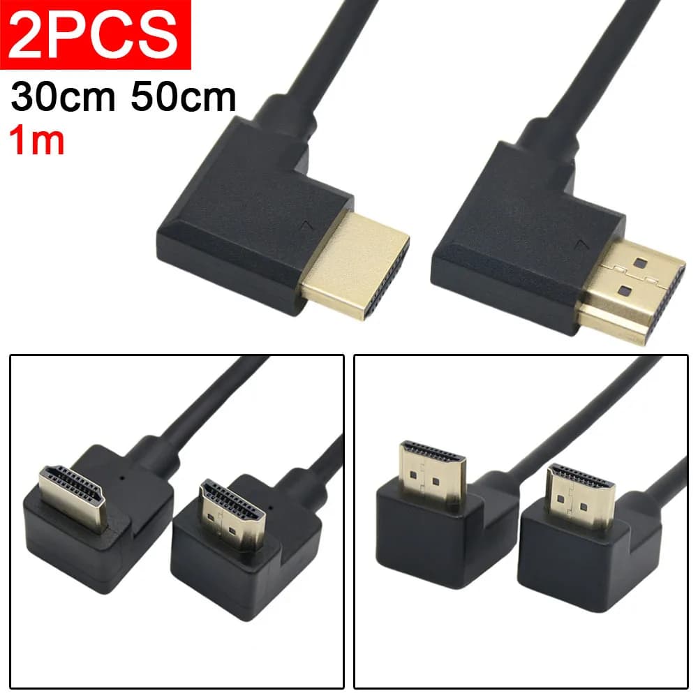 2 pz Cavo HDMI 4K Cavo HDMI 2.0 Adattatore Angolo di 90 Gradi HDMI Per Apple TV PS4 Splitter Video Audio Cavo HDMI di 90 Gradi