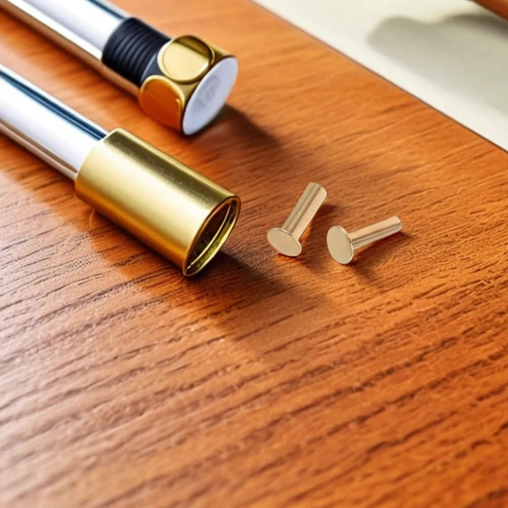 7 Paia di Rivetti per Manici di Coltelli da Chef, Fissaggi di Ricambio per la Creazione Fai-da-te di Posate, Riparazione Coltelli di Cucina, Dadi Rivetto a Vite in Rame 1,5 cm
