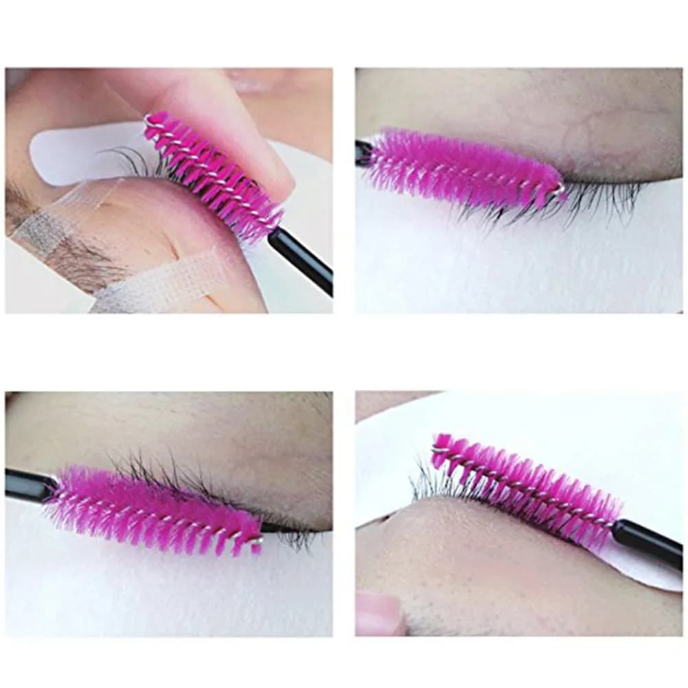 Set of 12 Brushes for Nylon Eyelashes, Mascara Applications for Separating and Pettinating Eyelashes, Professional Makeup Kit, Travel Size, Black