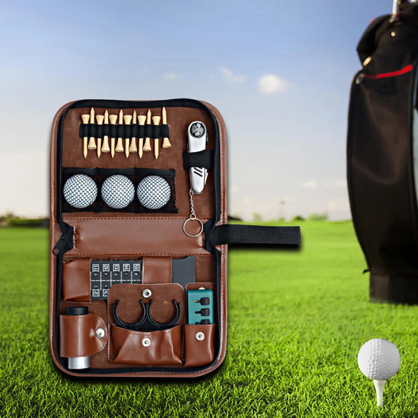 Golf Accessory Case Organizer Golf Tee Holder Golf Ball Storage Bag Handbag Pocket Unisex Pouch Portable Golf Tool Bag Golf Bag