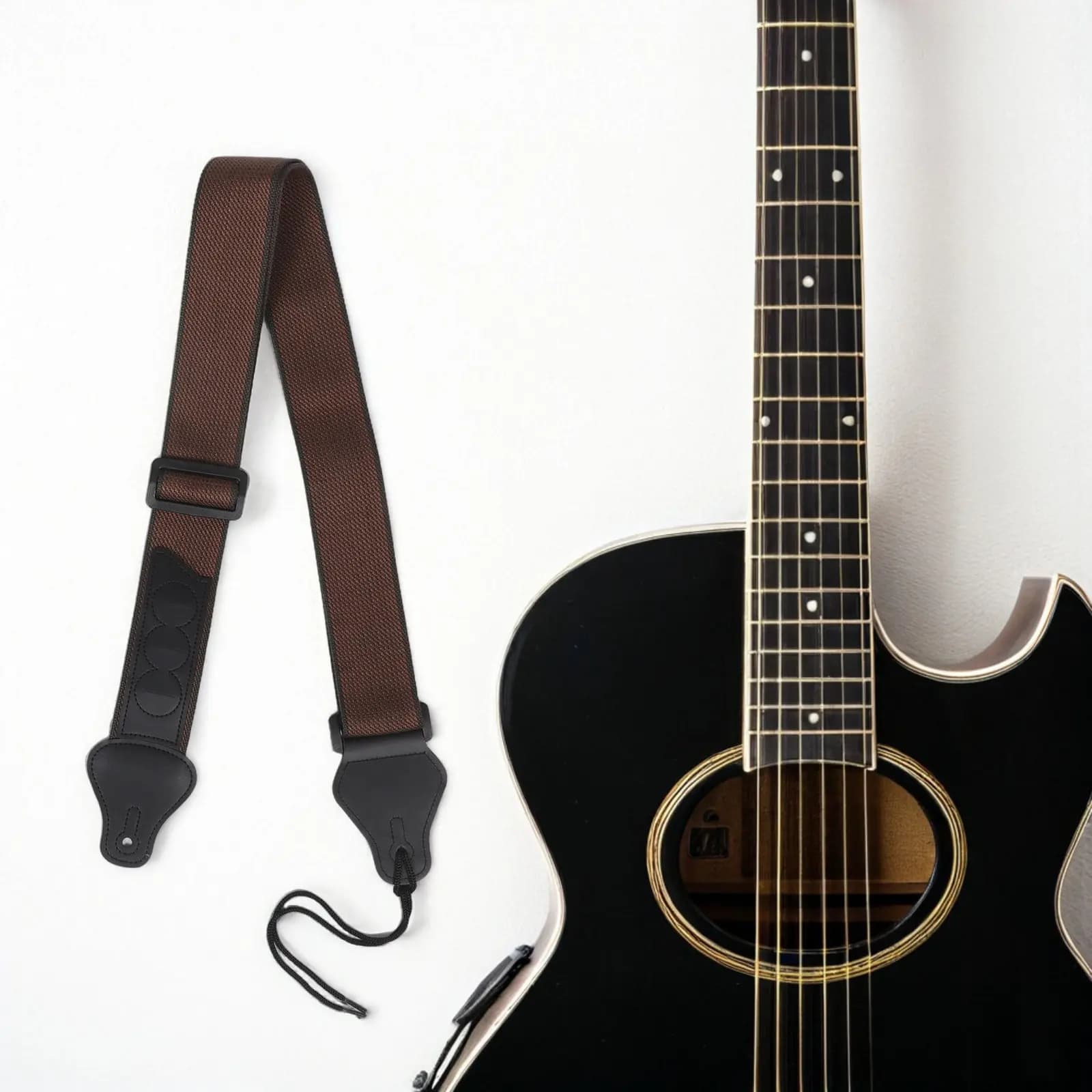 2 Pezzi Tracolla per Chitarra Regolabile in Cotone Multifunzionale con Porta Plettro, Tracolla Stabile per Chitarra Acustica, Elettrica e Basso, Accessori per Chitarra