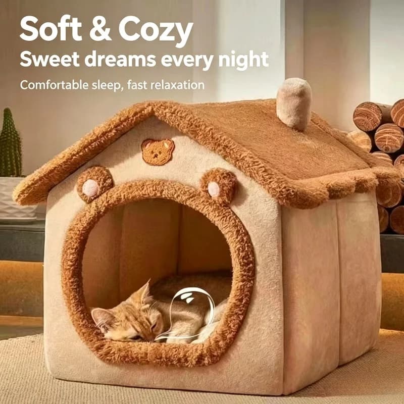 1Pc Four Seasons Universal Pet House Detachable Washable Dog Cat Bed Small Dogs Indoor Sleeping Shelter