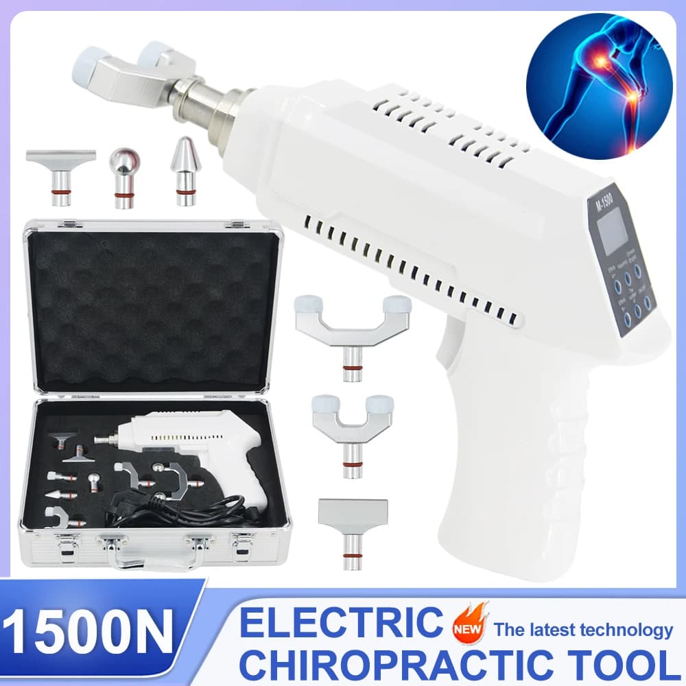 Electric Correction Gun New Spinal Adjustable Instrument Impulse Spine Cervical Massager 1500N Chiropractic Adjusting Tools