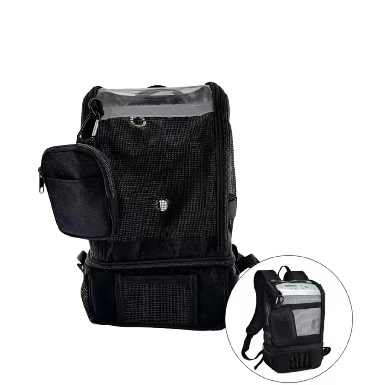 Robust oxygen bag for portable concentrator Ergonomic design polyester backpack for outdoor travel comfort