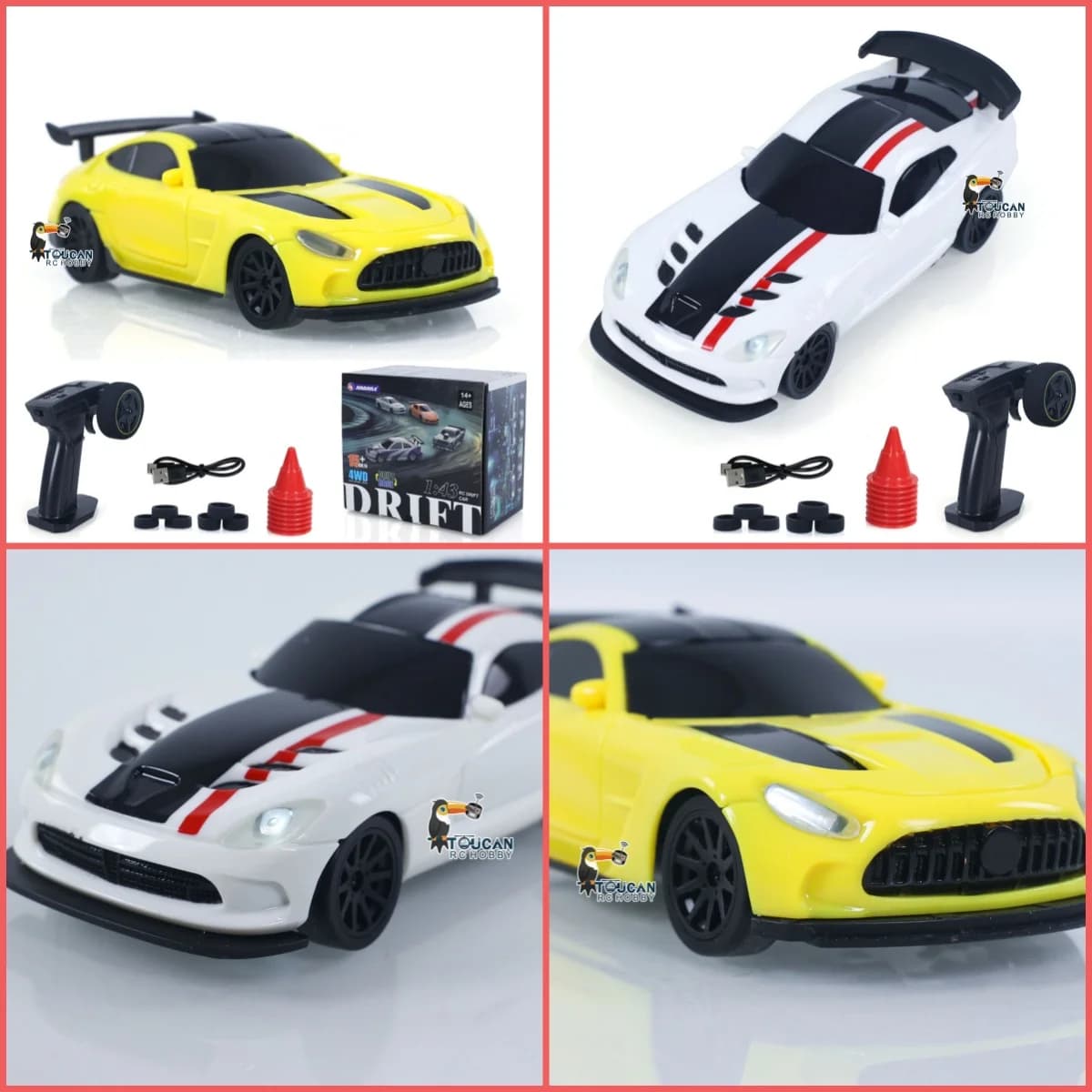 Nuovo RC 1/43 Drifting Car Racing RTR 4WD a quattro ruote motrici ad alta velocità radiocomandato modello 2.4g Drift Race Car Mini modello regali