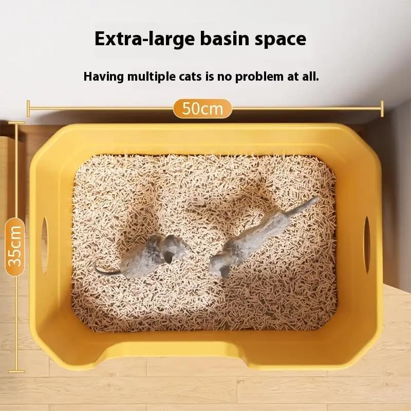 Lettiera per Gatti Extra Large in Offerta; Design Semi-Chiuso e Aperto, Toilette per Gatti Anti-Schizzi con Bordi Alti