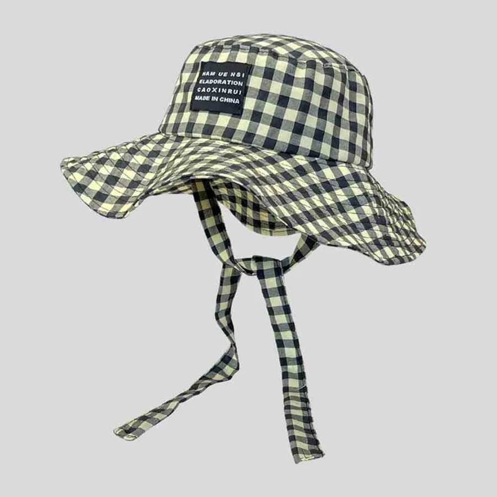 Cappello da Pescatore per Escursionismo con Protezione Solare, Laccetti e Rete a Quadretti, Cappello da Sole con Ampia Tesa e Protezione UV per Alpinismo